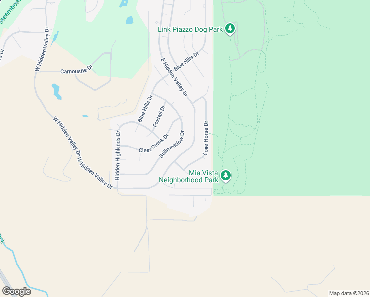 map of restaurants, bars, coffee shops, grocery stores, and more near 5865 East Hidden Valley Drive in Reno