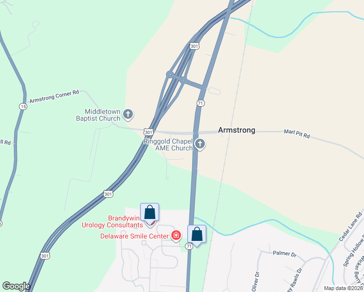 map of restaurants, bars, coffee shops, grocery stores, and more near 5018 Summit Bridge Road in Middletown