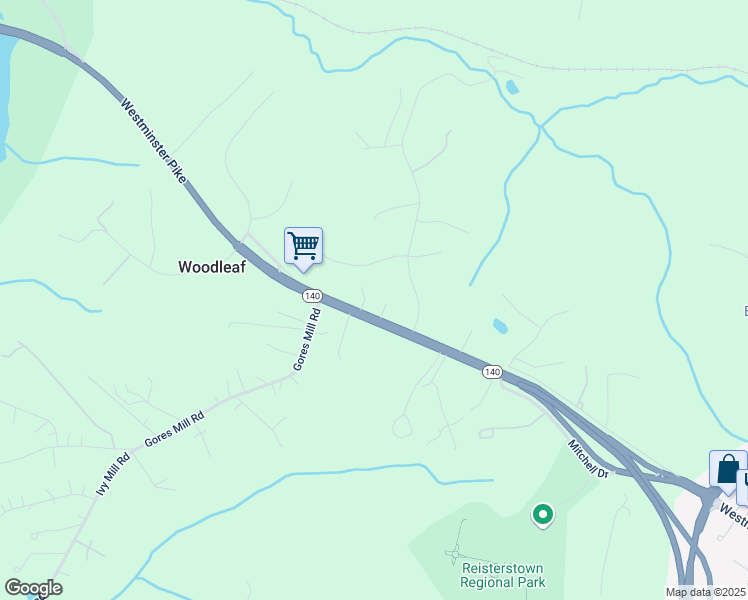 map of restaurants, bars, coffee shops, grocery stores, and more near 708 Westminster Pike in Reisterstown