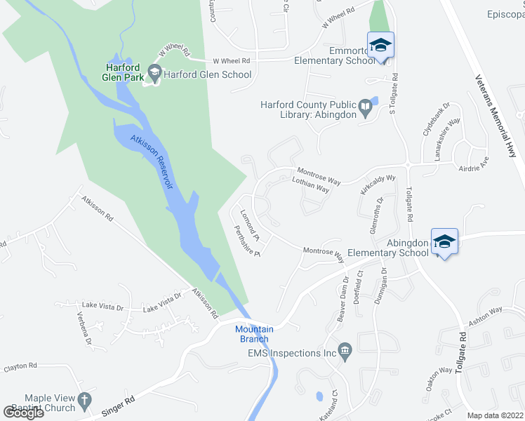 map of restaurants, bars, coffee shops, grocery stores, and more near 617 Tantallon Court in Abingdon