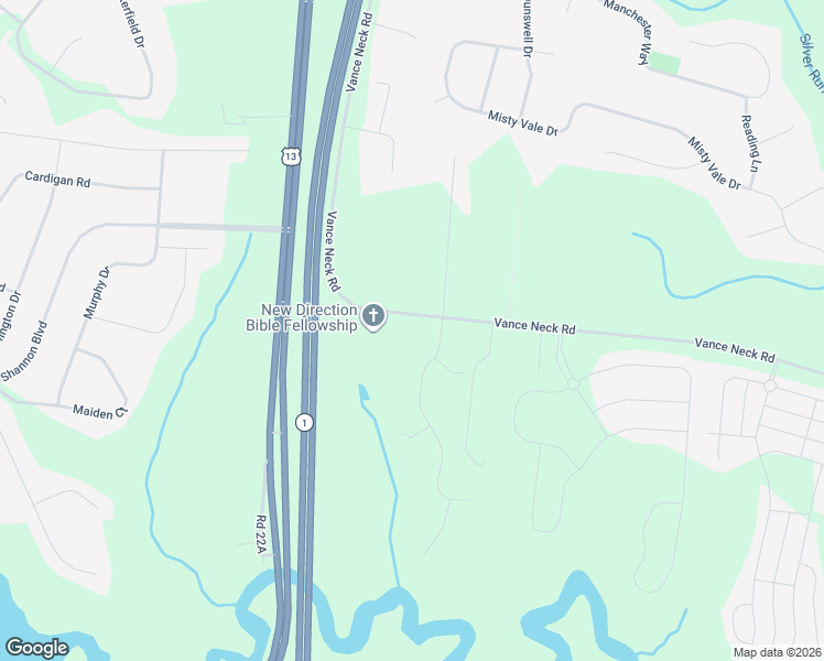 map of restaurants, bars, coffee shops, grocery stores, and more near 650 Vance Neck Road in Middletown