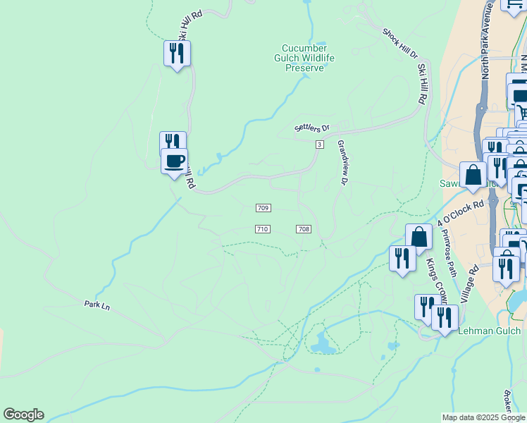 map of restaurants, bars, coffee shops, grocery stores, and more near 112 County Road 709 in Breckenridge