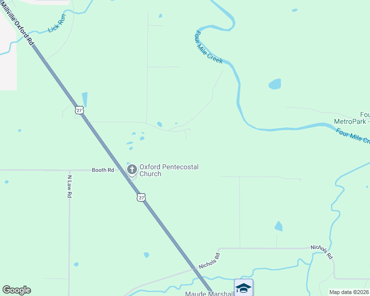map of restaurants, bars, coffee shops, grocery stores, and more near 4515 Wallace Road in Oxford