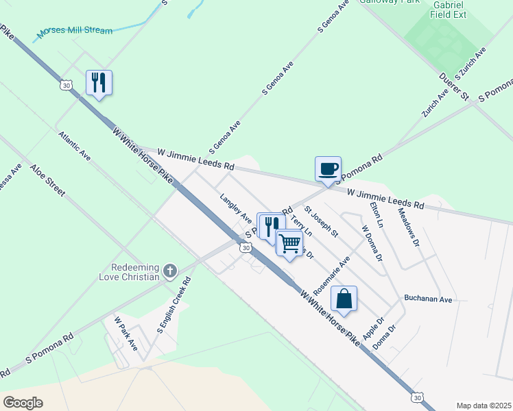 map of restaurants, bars, coffee shops, grocery stores, and more near 276 Koch Avenue in Egg Harbor City