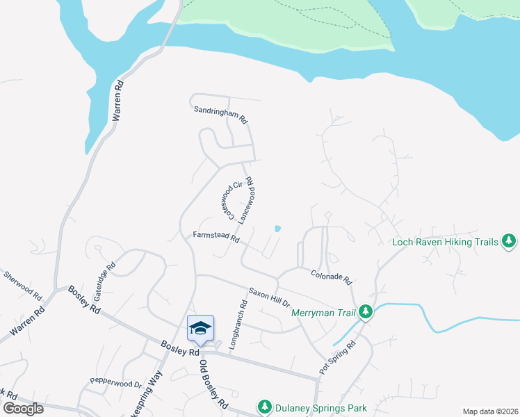 map of restaurants, bars, coffee shops, grocery stores, and more near 10712 Anglo Hill Road in Cockeysville