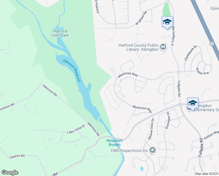 map of restaurants, bars, coffee shops, grocery stores, and more near 709 Perthshire Place in Abingdon