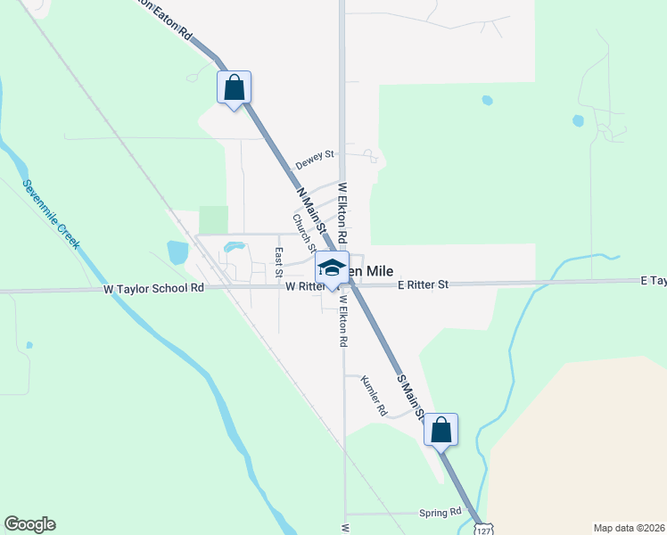 map of restaurants, bars, coffee shops, grocery stores, and more near 111 Mill Street in Seven Mile