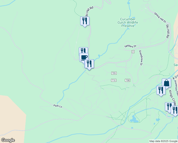 map of restaurants, bars, coffee shops, grocery stores, and more near 1521 Ski Hill Road in Breckenridge