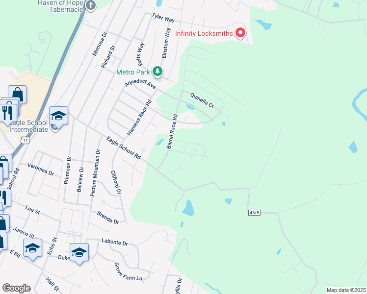 map of restaurants, bars, coffee shops, grocery stores, and more near 28 Belgian Run in Martinsburg