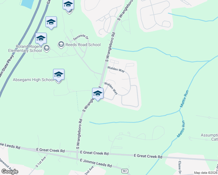 map of restaurants, bars, coffee shops, grocery stores, and more near 102 Thoreau Terrace in Galloway