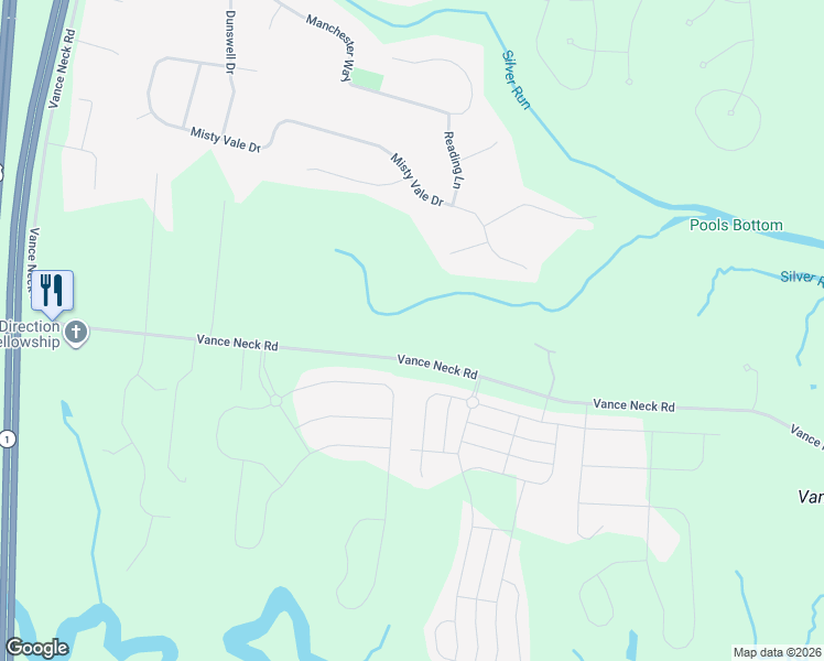 map of restaurants, bars, coffee shops, grocery stores, and more near 791 Vance Neck Road in Middletown
