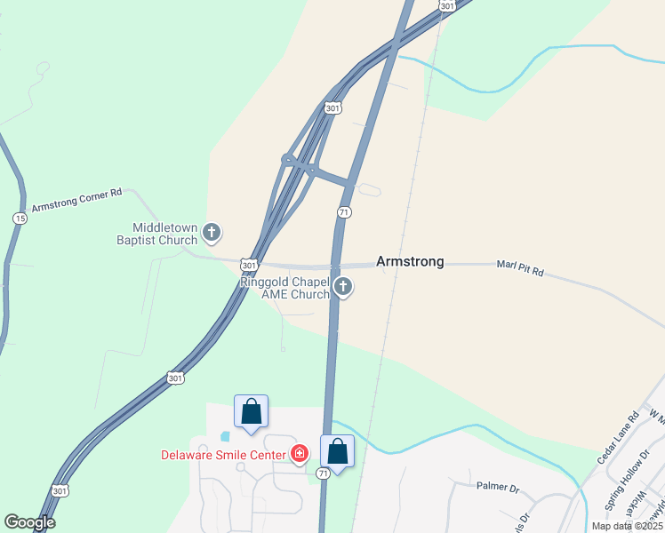 map of restaurants, bars, coffee shops, grocery stores, and more near 498 Armstrong Corner Road in Middletown