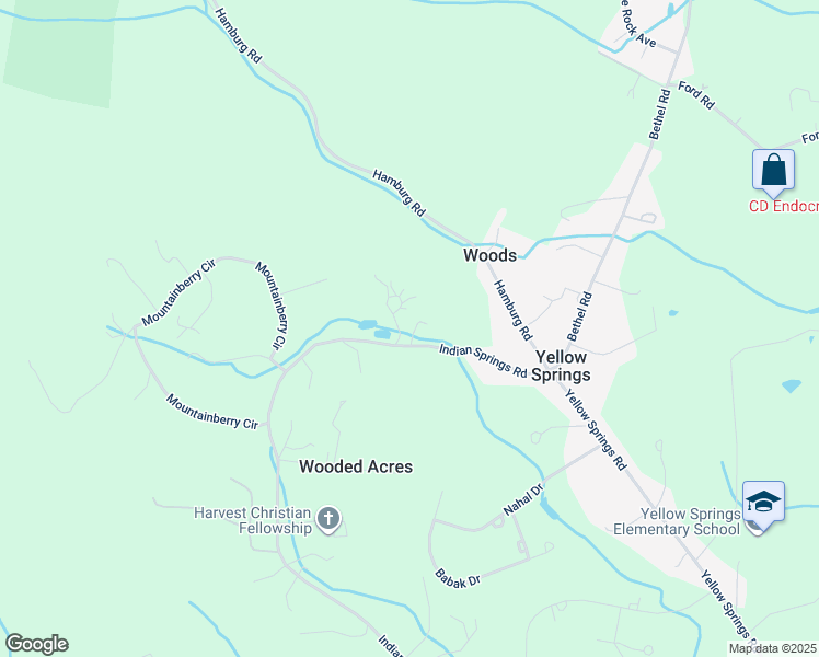 map of restaurants, bars, coffee shops, grocery stores, and more near 8904 Indian Springs Road in Frederick