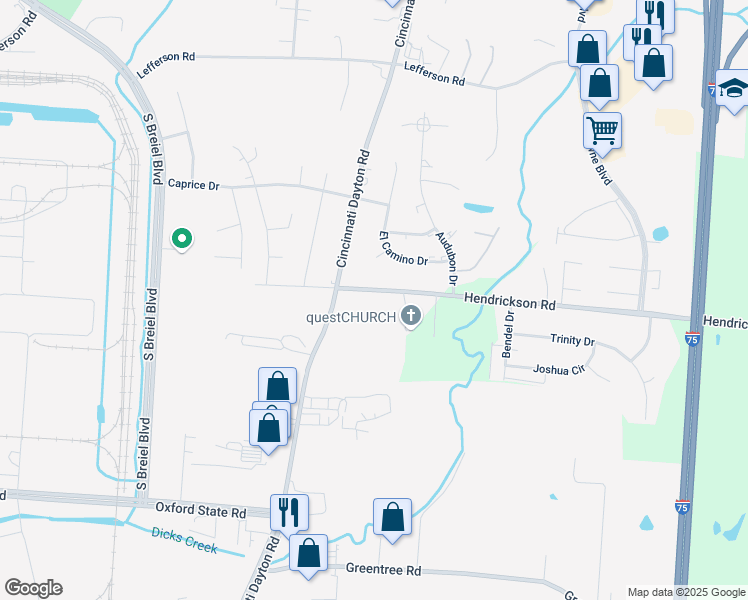 map of restaurants, bars, coffee shops, grocery stores, and more near 8348 Hendrickson Road in Middletown