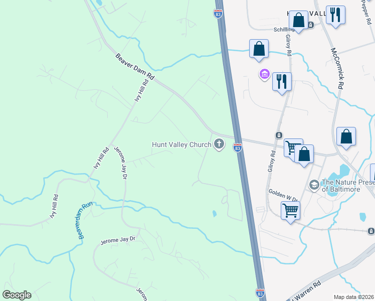 map of restaurants, bars, coffee shops, grocery stores, and more near 11106 Pool Road in Cockeysville