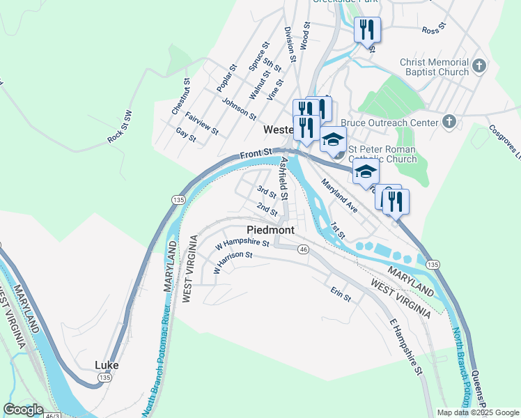 map of restaurants, bars, coffee shops, grocery stores, and more near 62 2nd Street in Piedmont