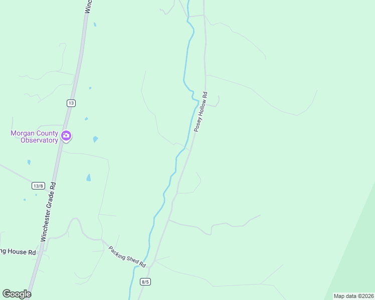 map of restaurants, bars, coffee shops, grocery stores, and more near Posey Hollow Rd in Berkeley Springs
