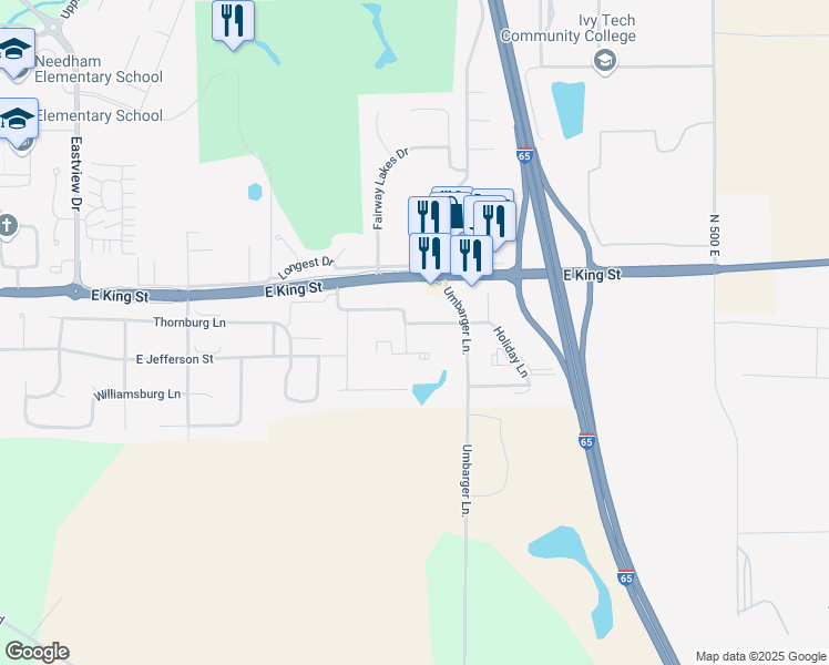 map of restaurants, bars, coffee shops, grocery stores, and more near 2011 East Benjamin Street in Franklin