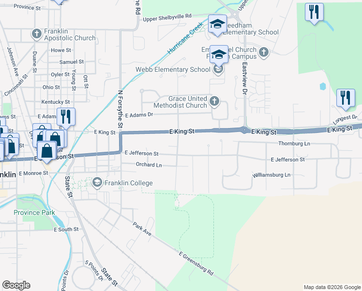 map of restaurants, bars, coffee shops, grocery stores, and more near 20 Middleton Road in Franklin
