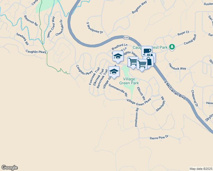 map of restaurants, bars, coffee shops, grocery stores, and more near 4780 Sommerville Way in Reno