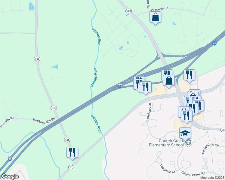 map of restaurants, bars, coffee shops, grocery stores, and more near John F Kennedy Memorial Highway in Bel Air