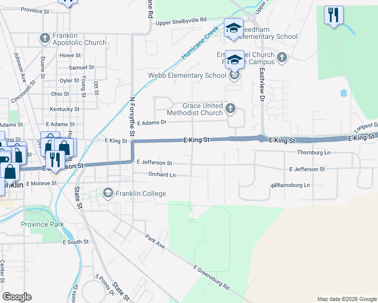 map of restaurants, bars, coffee shops, grocery stores, and more near 20 Middleton Road in Franklin