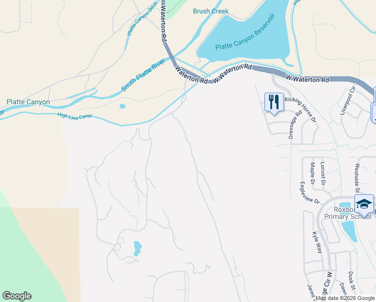map of restaurants, bars, coffee shops, grocery stores, and more near 8223 Raphael Lane in Littleton