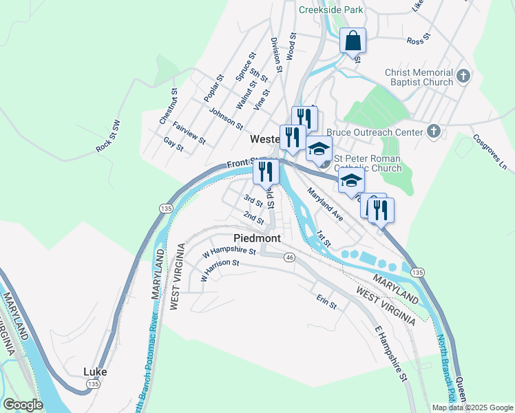 map of restaurants, bars, coffee shops, grocery stores, and more near 62 2nd Street in Piedmont