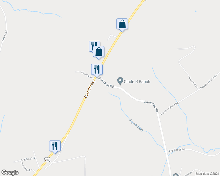 map of restaurants, bars, coffee shops, grocery stores, and more near 4273 Sand Flat Road in Oakland