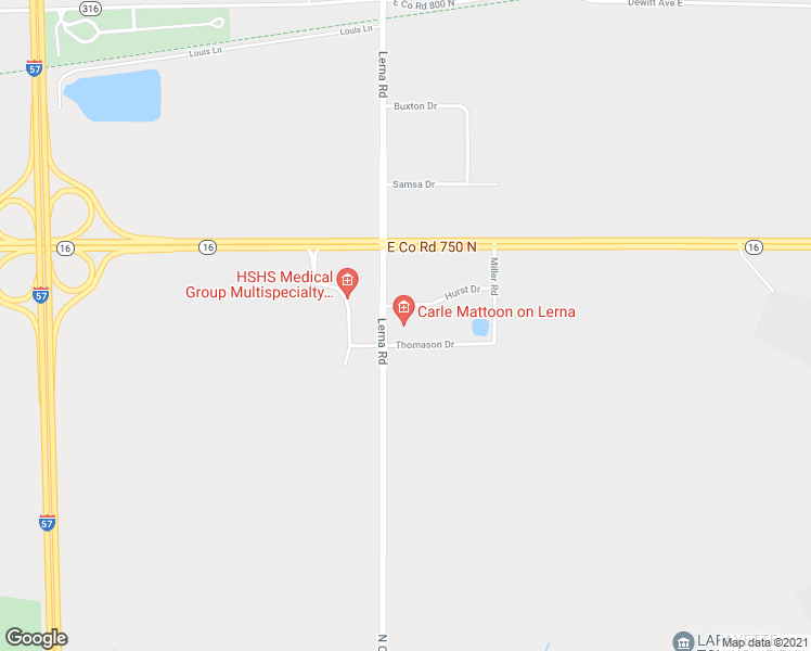 map of restaurants, bars, coffee shops, grocery stores, and more near 200 Lerna Road in Mattoon