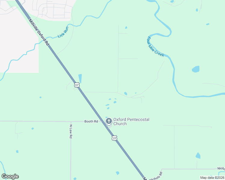 map of restaurants, bars, coffee shops, grocery stores, and more near 4725 Wallace Road in Oxford