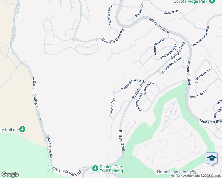map of restaurants, bars, coffee shops, grocery stores, and more near 12875 Horizon Trail in Castle Pines