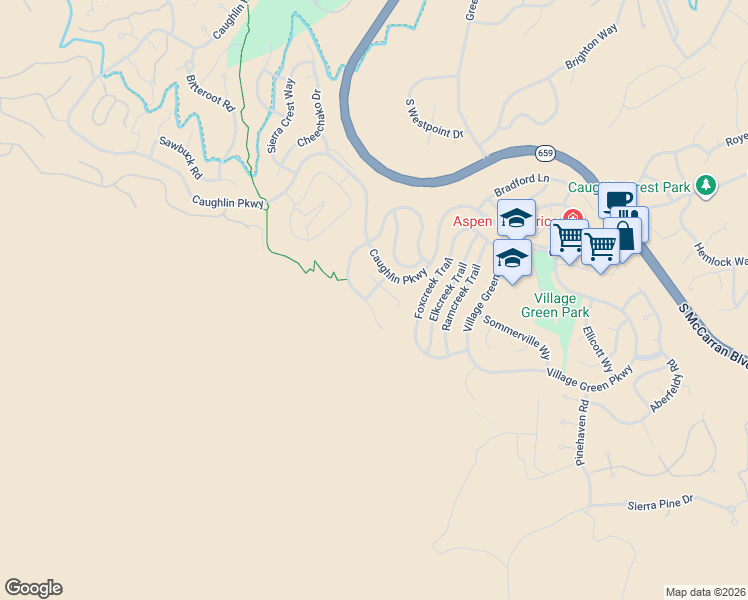map of restaurants, bars, coffee shops, grocery stores, and more near 5000 Fall Colors Court in Reno