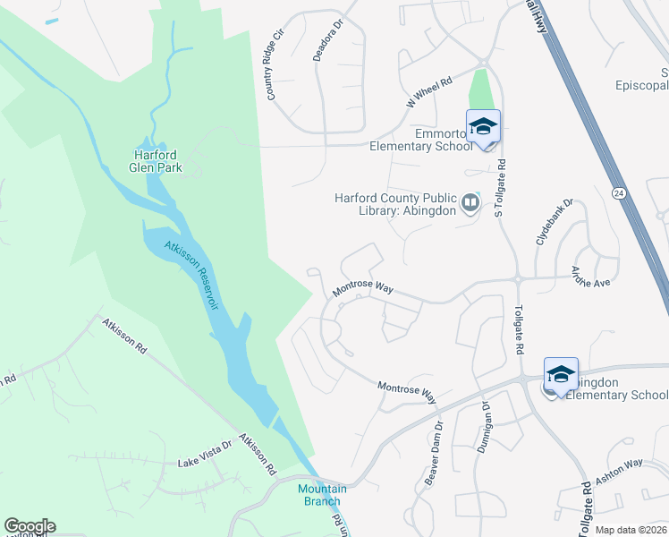 map of restaurants, bars, coffee shops, grocery stores, and more near 568 Callander Way in Abingdon