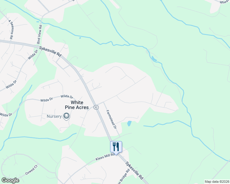 map of restaurants, bars, coffee shops, grocery stores, and more near 1214 Nottingham Road in Westminster