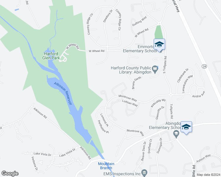 map of restaurants, bars, coffee shops, grocery stores, and more near 558 Callander Way in Abingdon