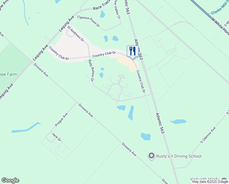 map of restaurants, bars, coffee shops, grocery stores, and more near 1000 Bally Bunion Drive in Egg Harbor City