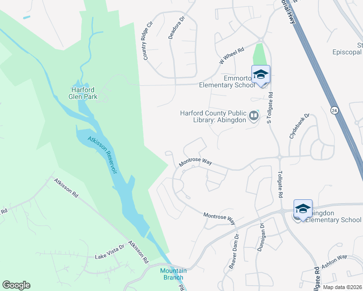 map of restaurants, bars, coffee shops, grocery stores, and more near 554 Callander Way in Abingdon