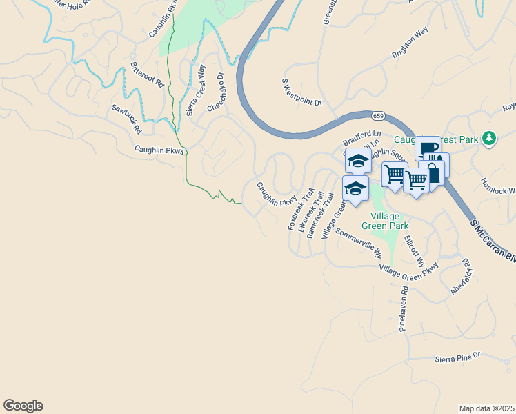 map of restaurants, bars, coffee shops, grocery stores, and more near 5000 Fall Colors Court in Reno