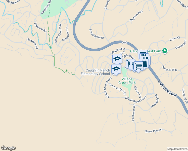 map of restaurants, bars, coffee shops, grocery stores, and more near 4919 Foxcreek Trail in Reno