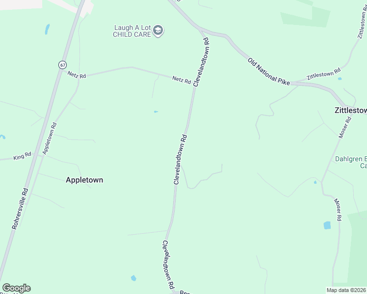 map of restaurants, bars, coffee shops, grocery stores, and more near 6111 Clevelandtown Road in Boonsboro