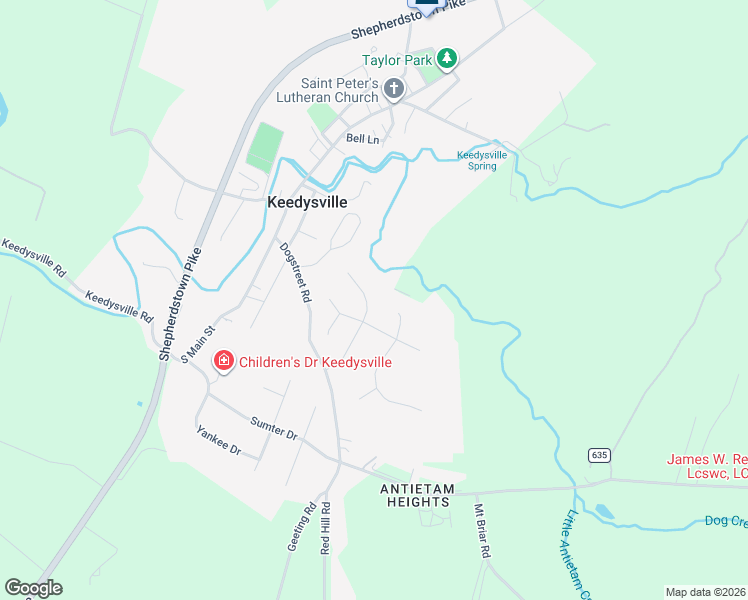 map of restaurants, bars, coffee shops, grocery stores, and more near 12 Rockingham Drive in Keedysville