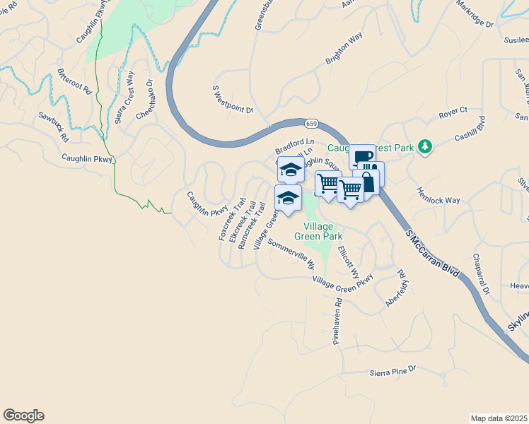 map of restaurants, bars, coffee shops, grocery stores, and more near 4822 Ramcreek Trail in Reno