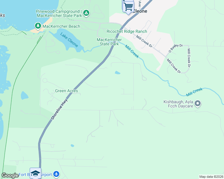 map of restaurants, bars, coffee shops, grocery stores, and more near 23741 Bouldin Lane in Fort Bragg
