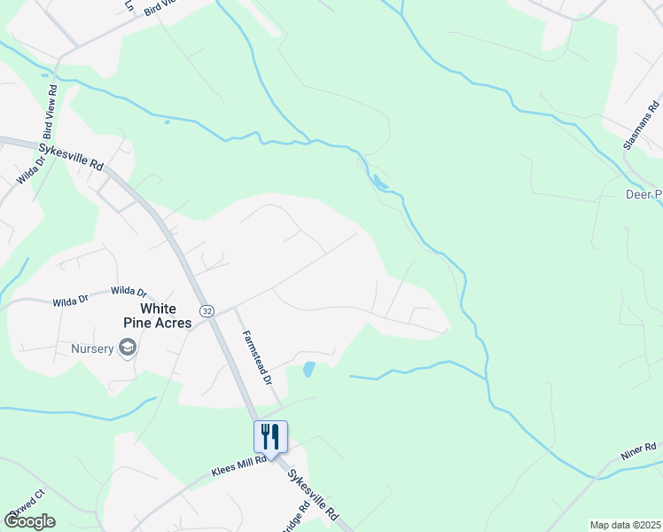 map of restaurants, bars, coffee shops, grocery stores, and more near 1225 Nottingham Road in Westminster