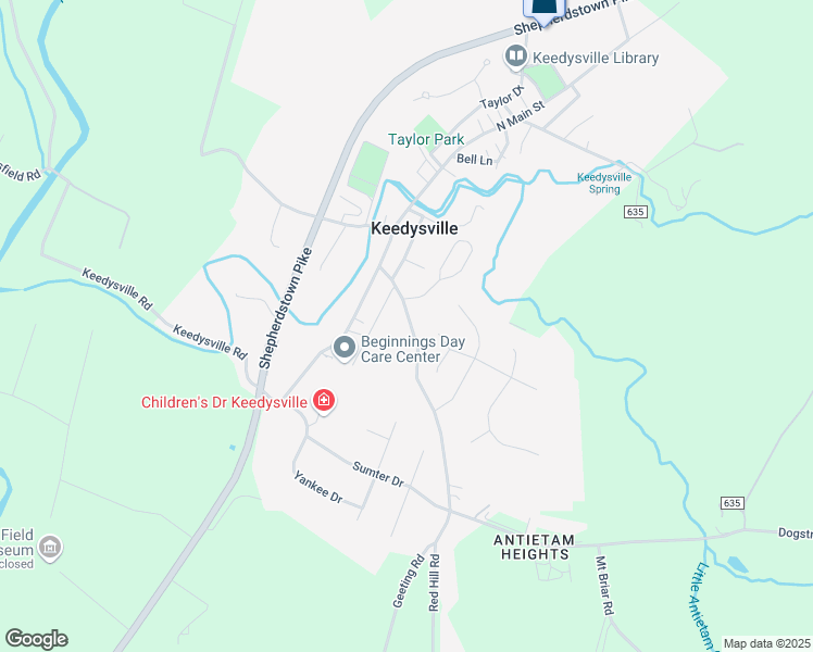 map of restaurants, bars, coffee shops, grocery stores, and more near 16 Dogstreet Road in Keedysville