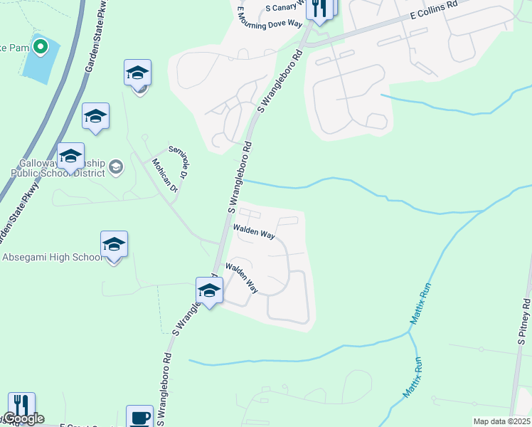 map of restaurants, bars, coffee shops, grocery stores, and more near 74 Fair Haven Hill Court in Absecon