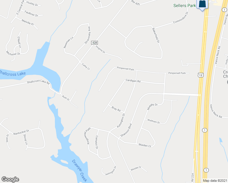 map of restaurants, bars, coffee shops, grocery stores, and more near 1136 Cardigan Road in Middletown