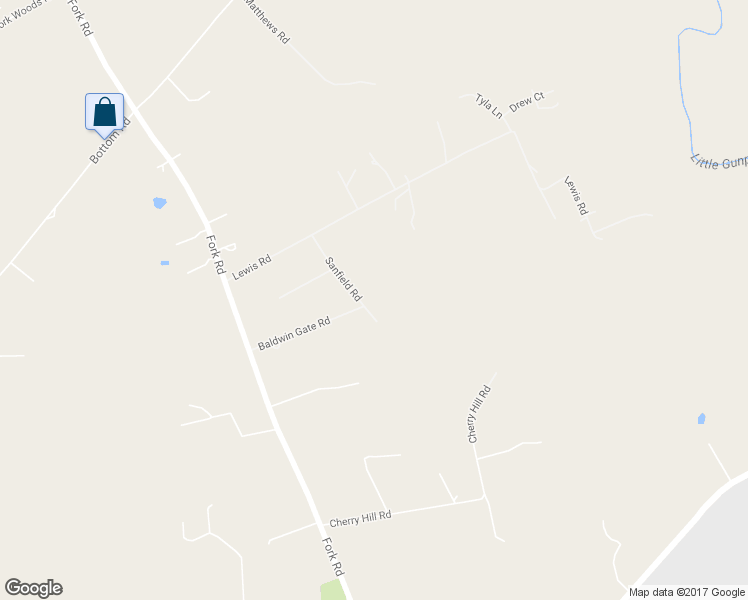 map of restaurants, bars, coffee shops, grocery stores, and more near 13101 Sanfield Road in Baldwin