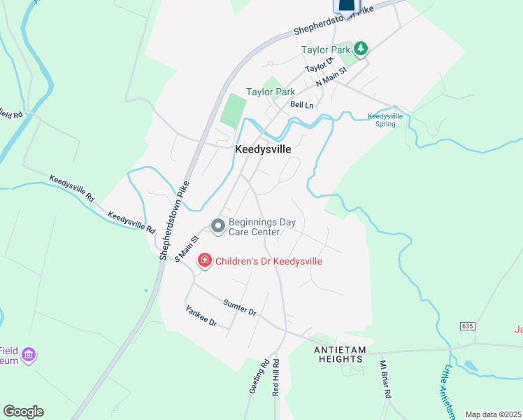 map of restaurants, bars, coffee shops, grocery stores, and more near 16 Dogstreet Road in Keedysville